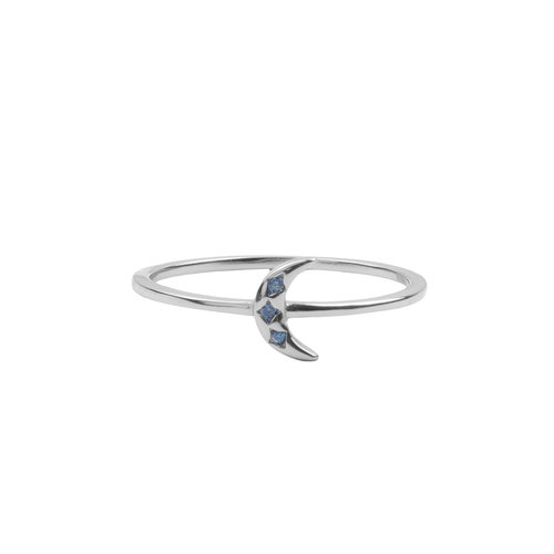 Jolie Ring Sterling Silver Tiny Moon Tanzanite 