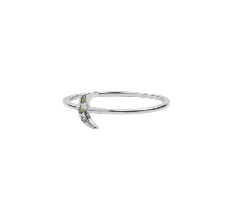Jolie Ring Sterling Silver Tiny Moon Peridot