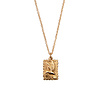 All the Luck in the World Charm Goldplated Ketting Kolibrie Rechthoek