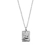 All the Luck in the World Charm Silverplated Necklace Hummingbird Rectangle
