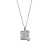 Charm Silverplated Necklace Moon Stars Square