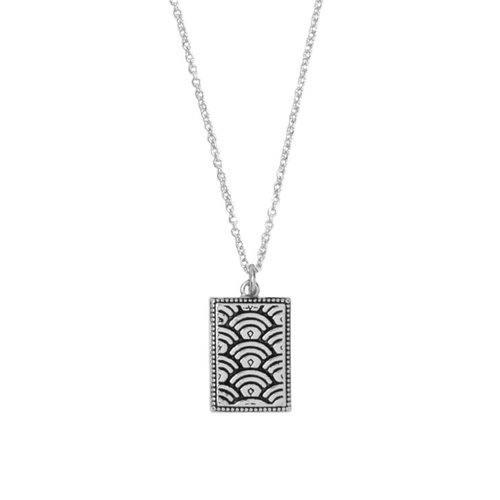 Charm Silverplated Ketting Regenboog Rechthoek 