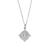 Charm Silverplated Necklace Rose Circle