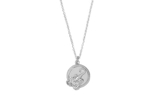 All the Luck in the World Charm Silverplated Ketting Schorpioen Cirkel