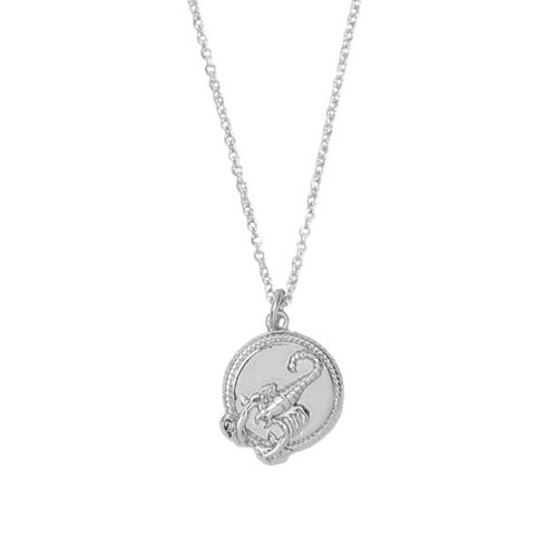 Charm Silverplated Necklace Scorpio Circle 