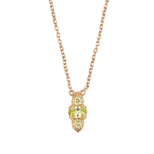 Amour Goldplated Necklace Ovals Small Lime 