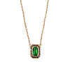 All the Luck in the World Amour Goldplated Ketting Rechthoek Groen Zwart