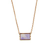 Amour Goldplated Ketting Rechthoek Marmer Lila