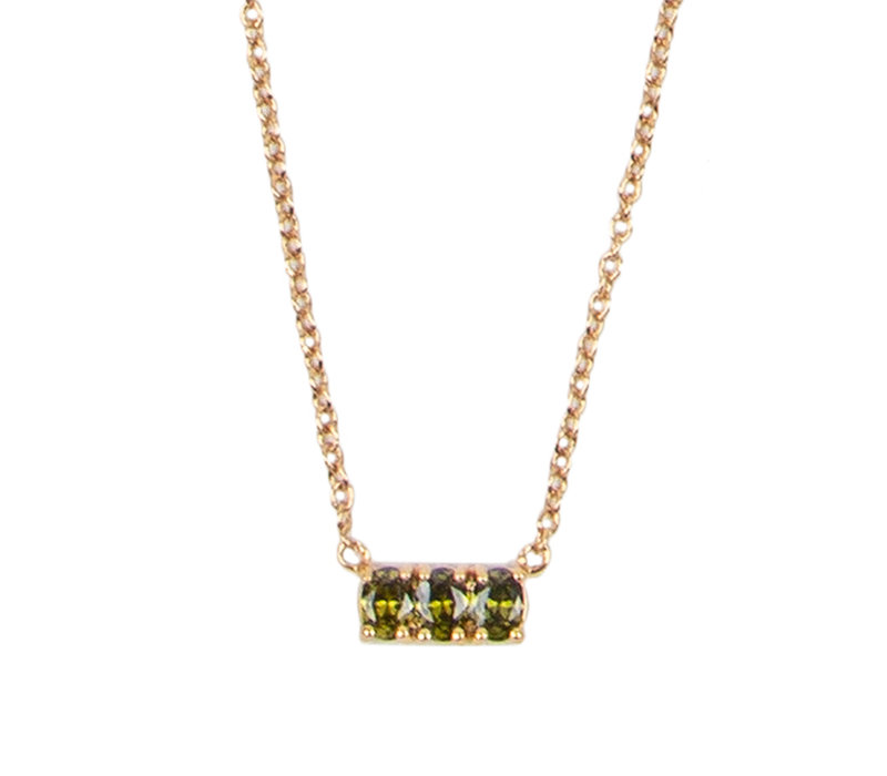 Amour Goldplated Necklace Bar Small Green