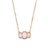 Amour Goldplated Ketting Ovalen Wit