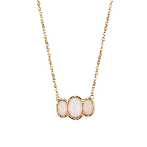 Amour Goldplated Necklace Ovals White 