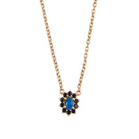 Amour Goldplated Necklace Flower Dark blue