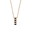 Amour Goldplated Ketting Rechthoek Zwart Transparant