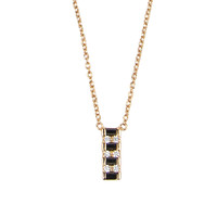 Amour Goldplated Necklace Bar Black Clear