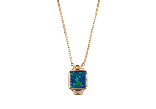 All the Luck in the World Amour Goldplated Necklace Square Blue