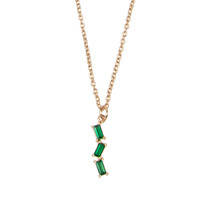 Amour Goldplated Necklace Zigzag Green