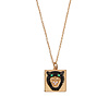 All the Luck in the World Bold Goldplated Necklace Panter Square Multi Color