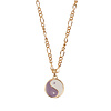 All the Luck in the World Vivid Goldplated Ketting Munt Ying Yang Lila