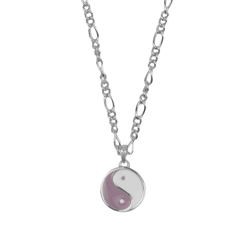 Vivid Silverplated Ketting Munt Smiley Paars 