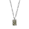Vivid Silverplated Ketting Rechthoek Plant Groen Beige