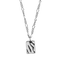 Vivid Silverplated Ketting Rechthoek Zebra Zwart Wit