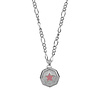 All the Luck in the World Vivid Silverplated Ketting Hexagon Ster Lila Roze