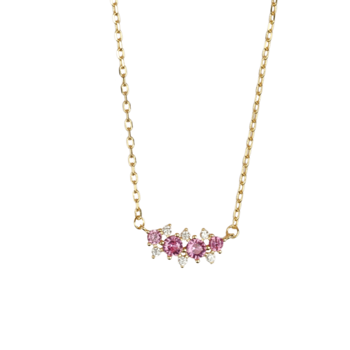 Sunlight Goldplated Ketting Zirconia Bar Dots 