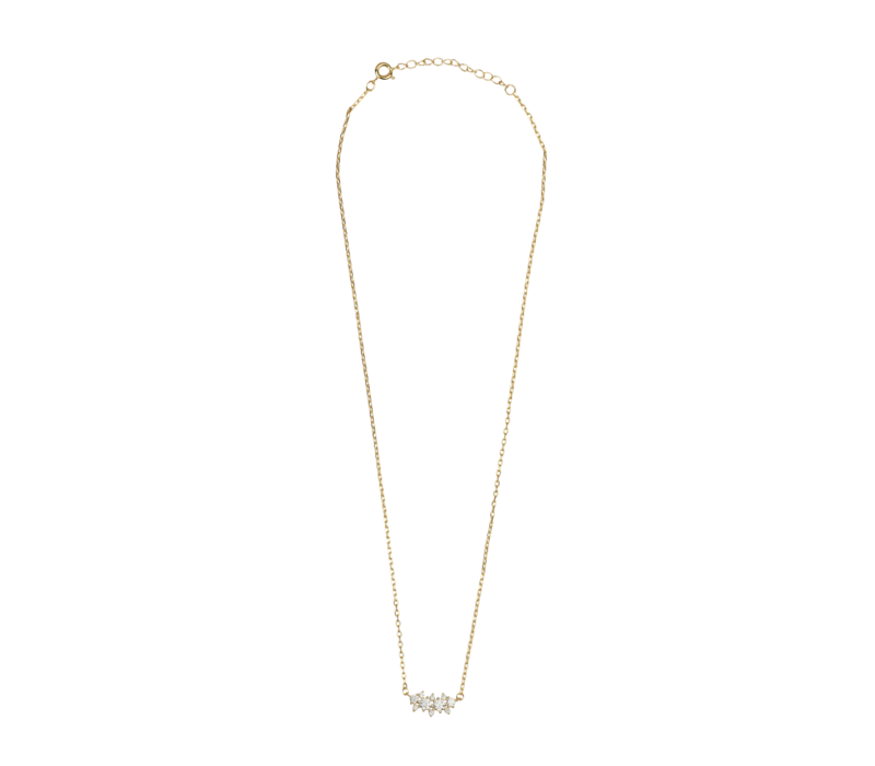 Sunlight Goldplated Ketting Zirconia Bar Dots