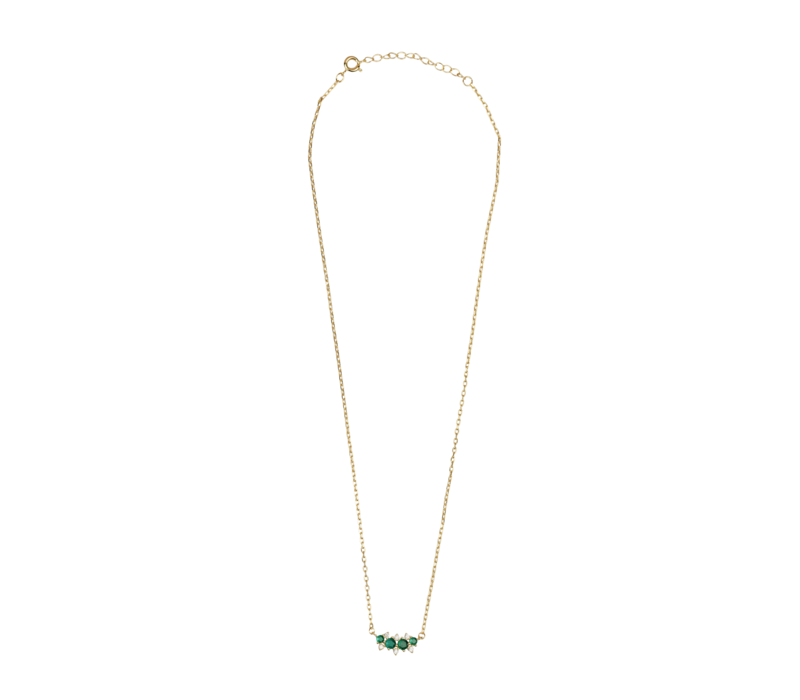 Sunlight Goldplated Necklace Zirconia Bar Dots