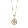 All the Luck in the World Sunlight Goldplated Ketting Medaillon Blauwe Bloem