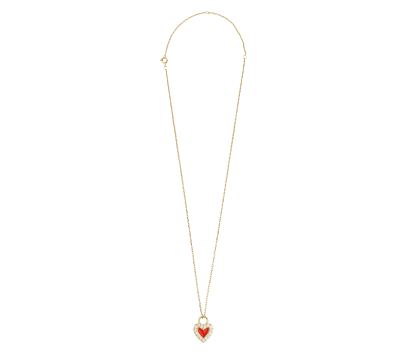 Sunlight Goldplated Necklace Zirconia Orange Heart