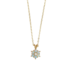 Sunlight Goldplated Ketting Zirconia Blauwe Bloem