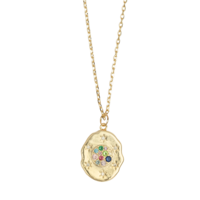 Sunlight Goldplated Necklace Lucky Coin Zirconia