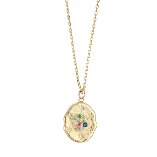 Sunlight Goldplated Ketting Geluksmunt Zirconia 