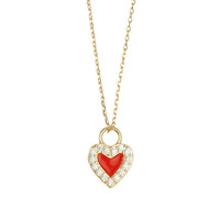 Sunlight Goldplated Ketting Zirconia Orange Heart