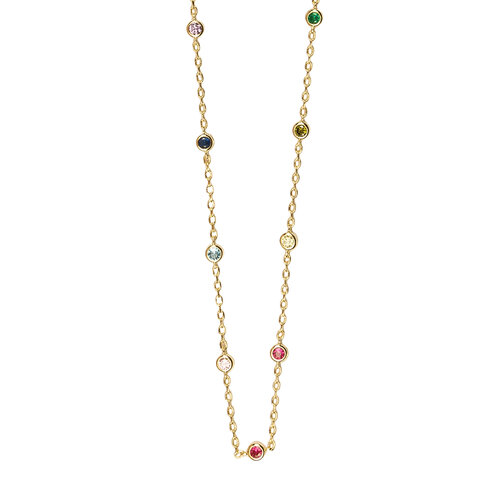 Sunlight Goldplated Necklace Zirconia Multi Stones 