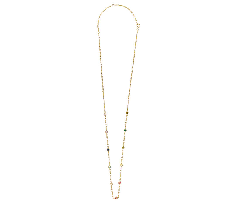 Sunlight Goldplated Necklace Zirconia Multi Stones