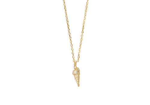 All the Luck in the World Sunlight Goldplated Ketting Zirconia Schelp