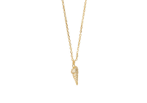 All the Luck in the World Sunlight Goldplated Necklace Zirconia Shell