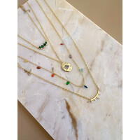 Sunlight Goldplated Ketting Zirconia Bar Dots