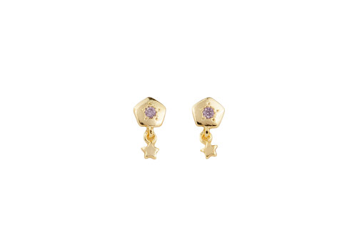 All the Luck in the World Sunlight Goldplated Studs Zirconia Star