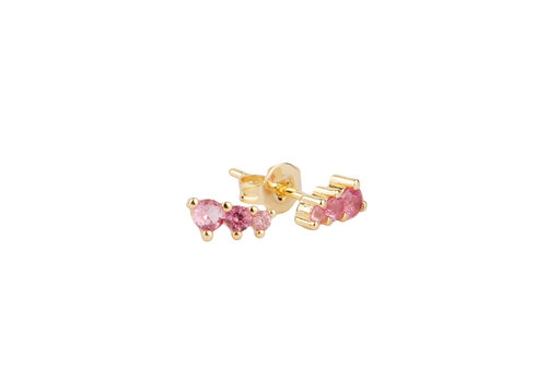 All the Luck in the World Sunlight Goldplated Studs Drie Stippen