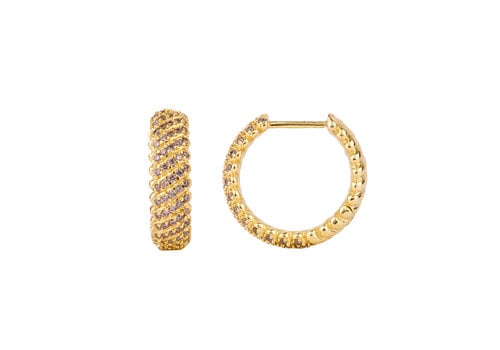 All the Luck in the World Sunlight Goldplated Hoops Tiny Zirconia Diamonds