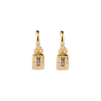 Sunlight Goldplated Earring Square Zirconia Charm