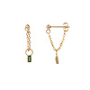 All the Luck in the World Sunlight Goldplated Earring Chain Green Zirconia Rectangle