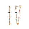Sunlight Goldplated Oorbel Ketting Rond Multi Pastel Stippen