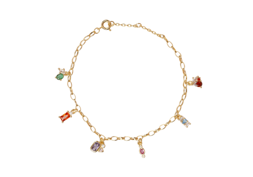 All the Luck in the World Sunlight Goldplated Bracelet Multi Zirconia Charms