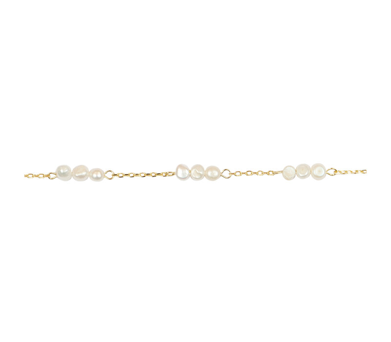 Sunlight Goldplated Bracelet Three Pearls