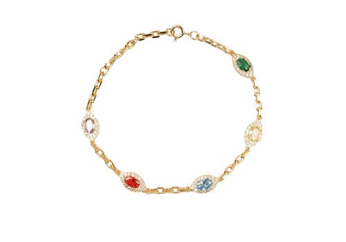 All the Luck in the World Sunlight Goldplated Bracelet Multi Zirconia Stones