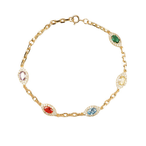 Sunlight Goldplated Bracelet Multi Zirconia Stones 